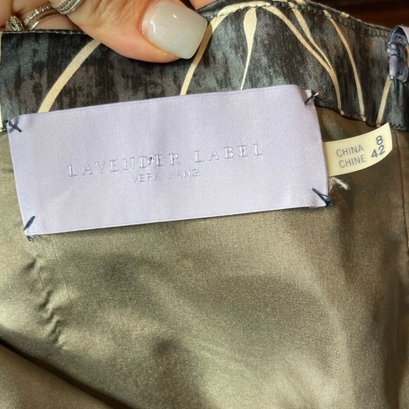 Vera Wang Lavender Label Women’s Gray Silk Strapless Dress Size 8 - Picture 10 of 13